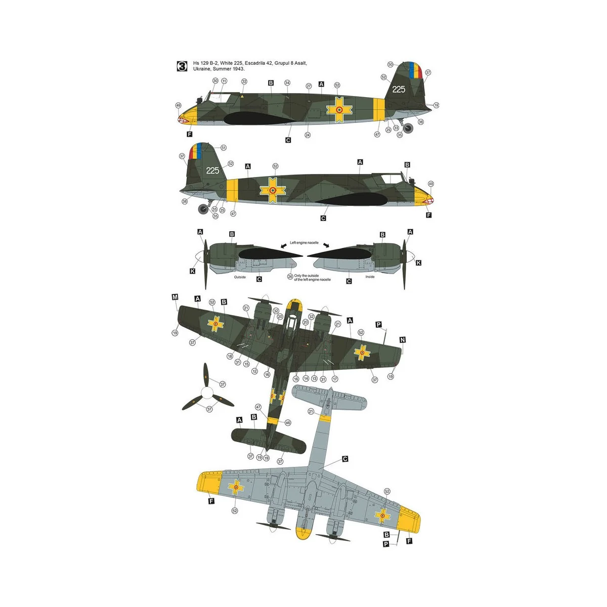 Henschel Hs 129 B-2 Eastern Front, 1/48 - Hobby 2000 48011