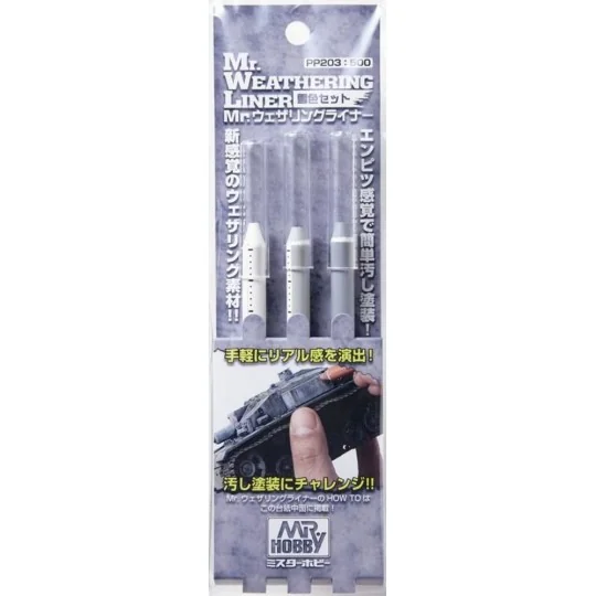 Mr Hobby -Gunze Mr. Weathering Liner SNOW Color Set - Mr Hobby - Gu...