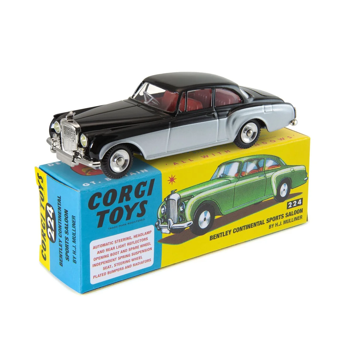 224 Bentley Continental Black and Silver - Corgi CD54321054
