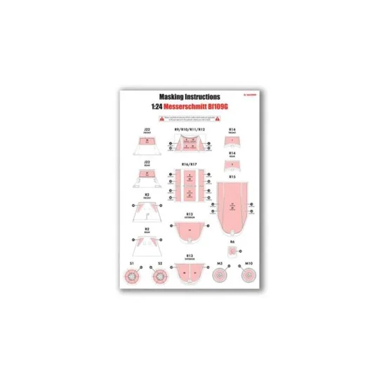 Masking Set Messerschmitt Bf109G-5/G-6, 1/24 - Airfix A65009