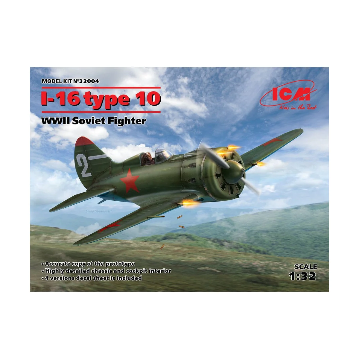 I-16 type 10, WWII Soviet Fighter, 1/32 - ICM 32004