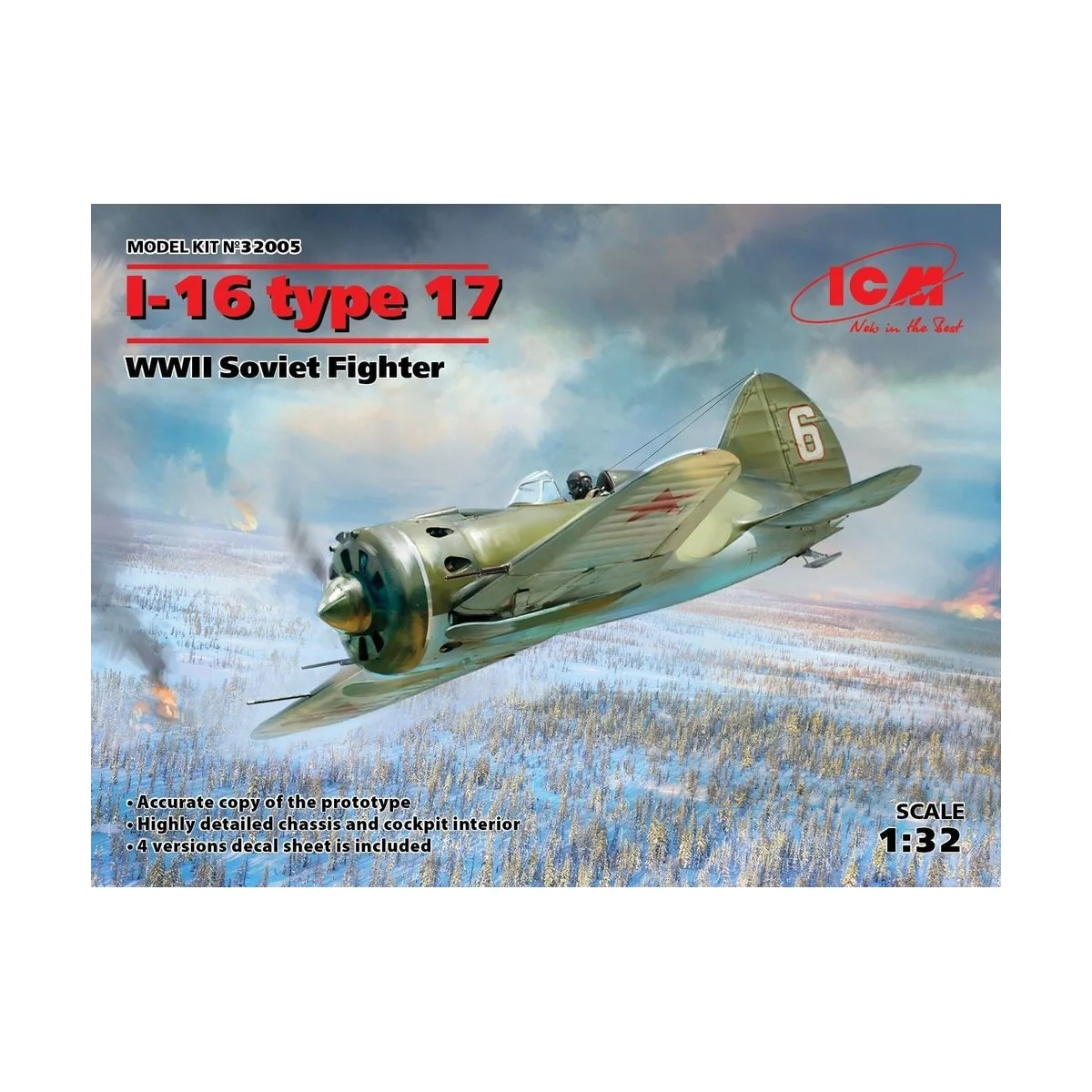 I-16 type 17, WWII Soviet Fighter, 1/32 - ICM 32005