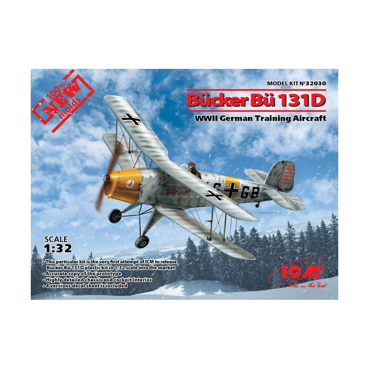 Bücker Bü 131D, WWII German Training Aircraft(100% new molds), 1/32...