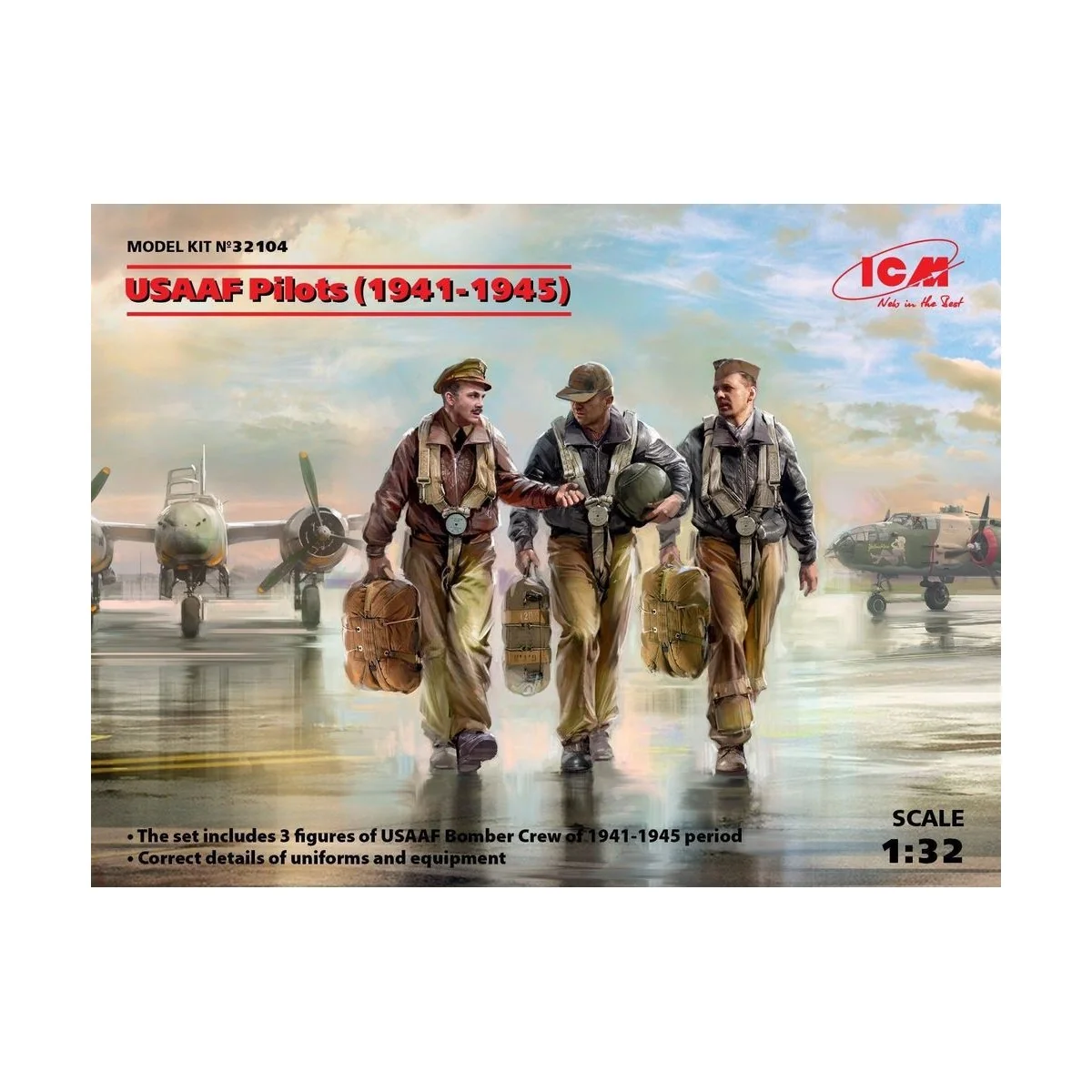 USAAF Pilots (1941-1945) (3 figures), 1/32 - ICM 32104