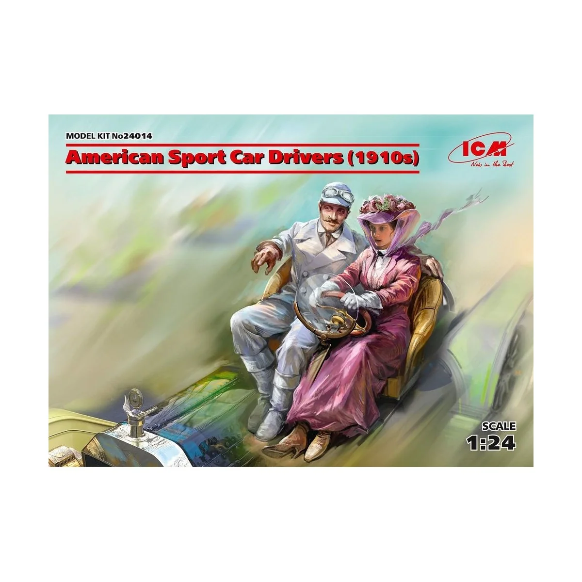 American Sport Car Drivers(1910s)(1 male 1 female figures), 1/24 - ...
