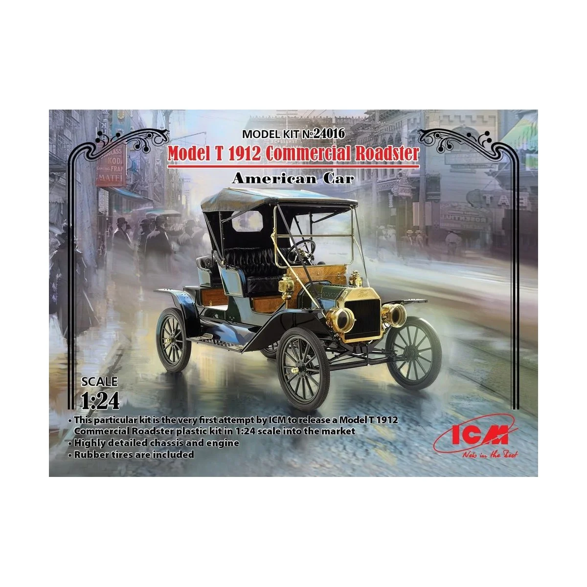 Model T 1912 Commercial Roadster, America Car, 1/24 - ICM 24016
