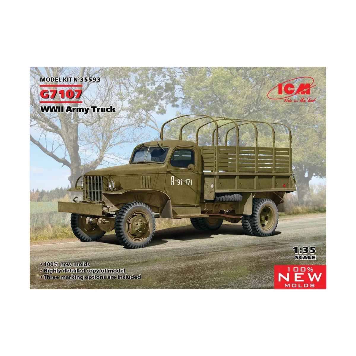 G7107, WWII Army Truck (100% new molds), 1/35 - ICM 35593