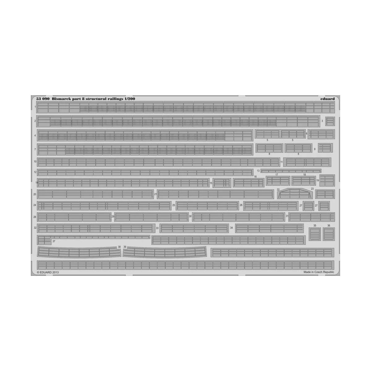 Bismarck part 8 - structural rail. f. T., 1/200 - Eduard Accessorie... Bismarck part 8 - structural rail. f. T., 1/200 - Eduard Accessorie...