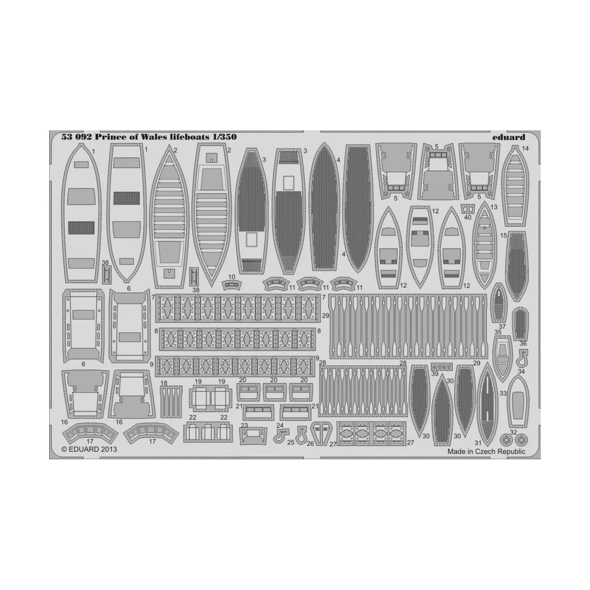 Prince of Wales lifeboats for Tamiya, 1/350 - Eduard Accessories 53092