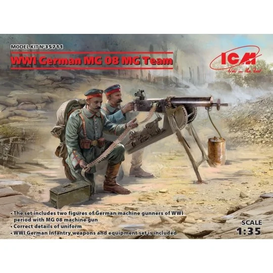 WWI German MG08 MG Team (2 figures), 1/35 - ICM 35711