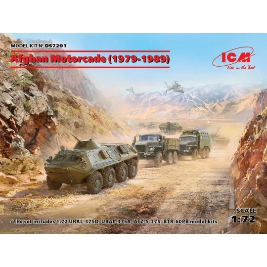 Afghan Motorcade (1979-1989)(URAL-375D, URAL-375A, ATZ-5-375, BTR60...