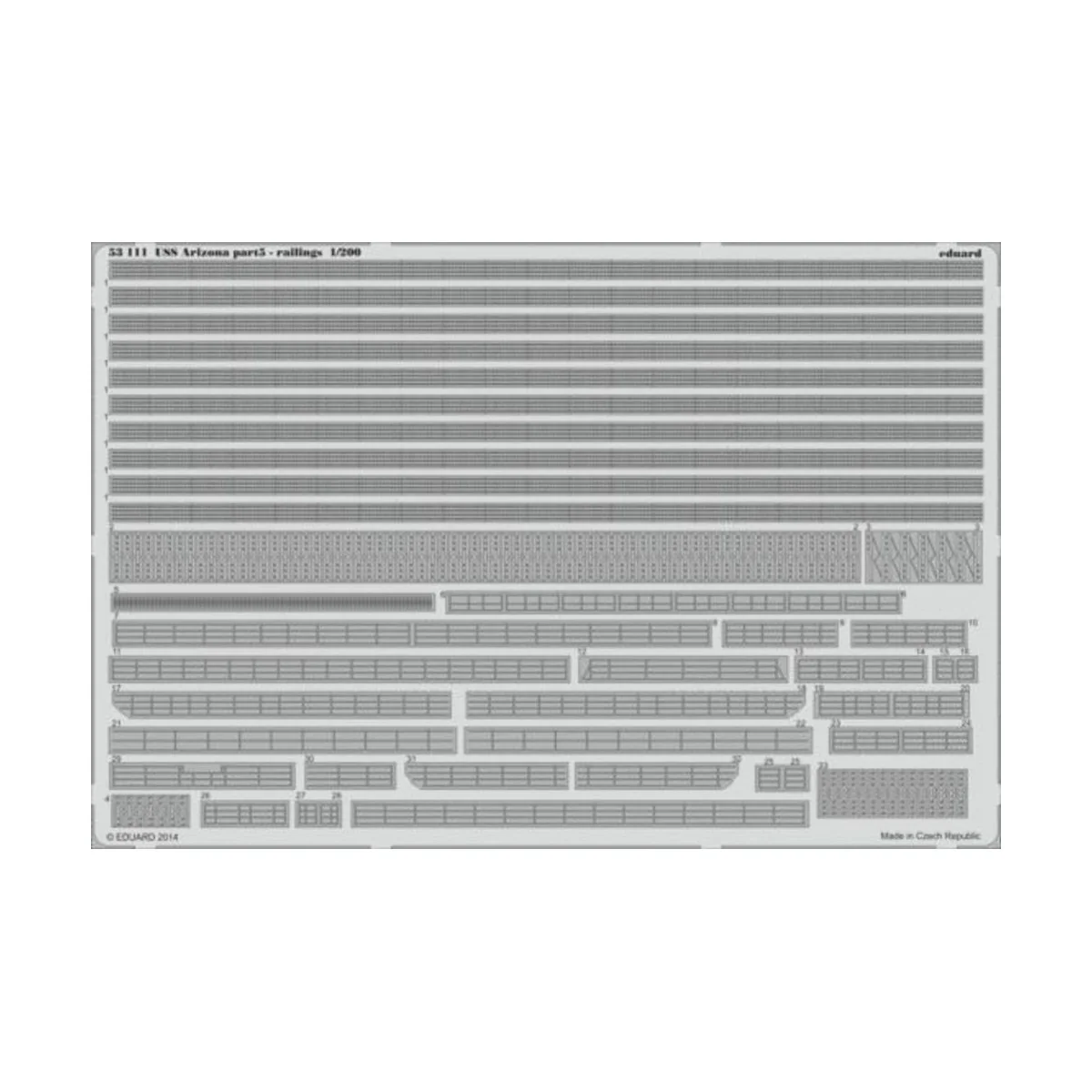 USS Arizona part 5-railings for Trumpete, 1/200 - Eduard Accessorie...