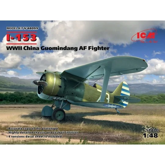 I-153, WWII China Guomindang AF Fighter, 1/48 - ICM 48099