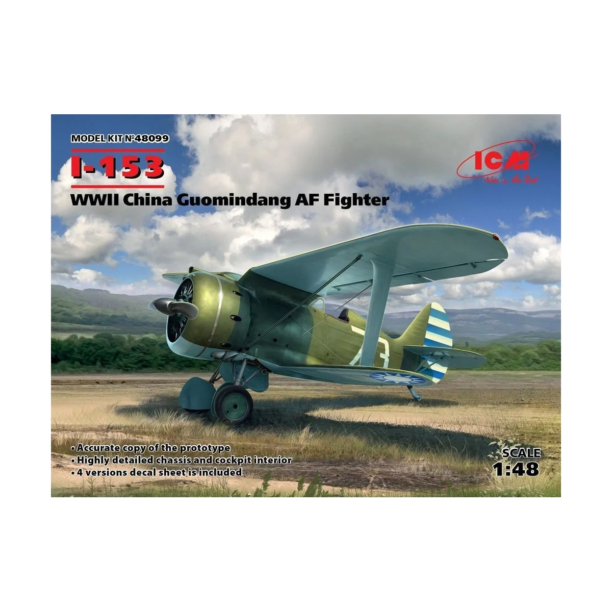 I-153, WWII China Guomindang AF Fighter, 1/48 - ICM 48099