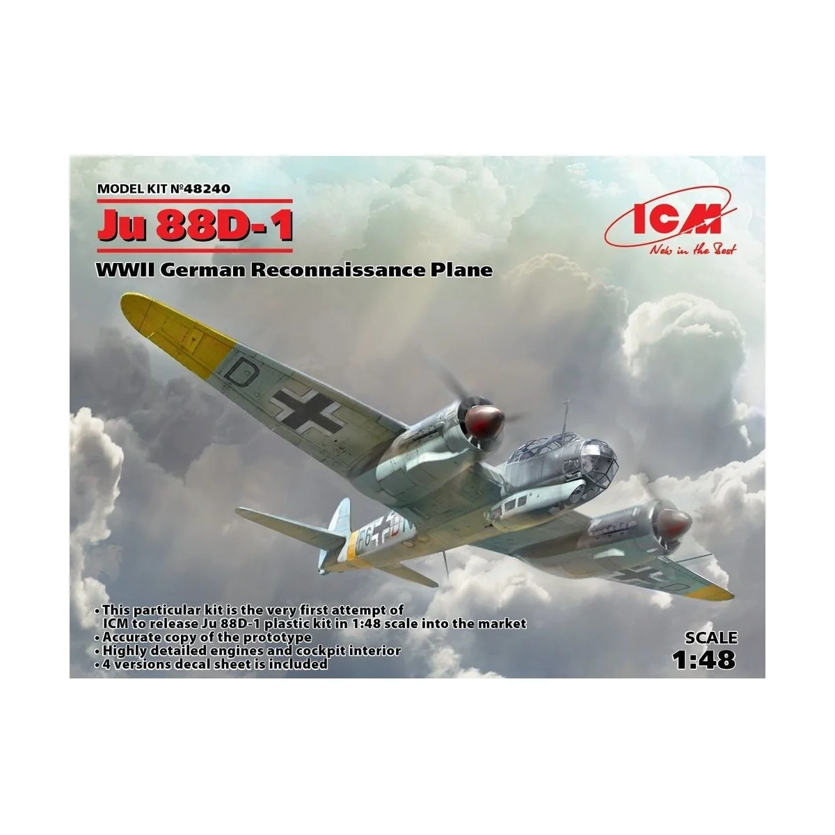 Ju 88D-1, WWII German ReconnaissancePlane, 1/48 - ICM 48240