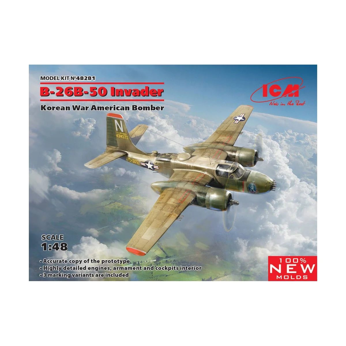 B-26B-50 Invader, Korean War American Bomber, 1/48 - ICM 48281