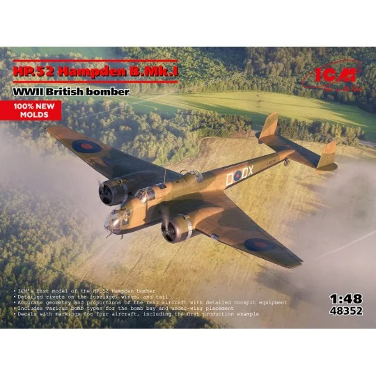 HP.52 Hampden B.Mk.I WWII British bomber (100% new molds), 1/48 - I...