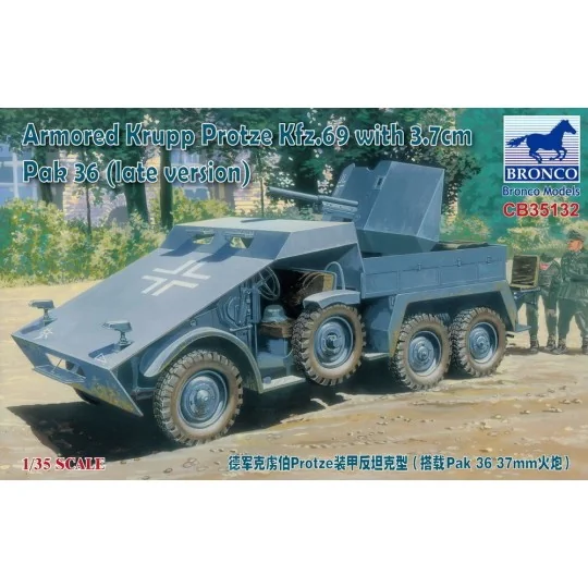 Armored Krupp Protze Kfz.69 with 3.7cm Pak 36 (late version), 1/35 ...