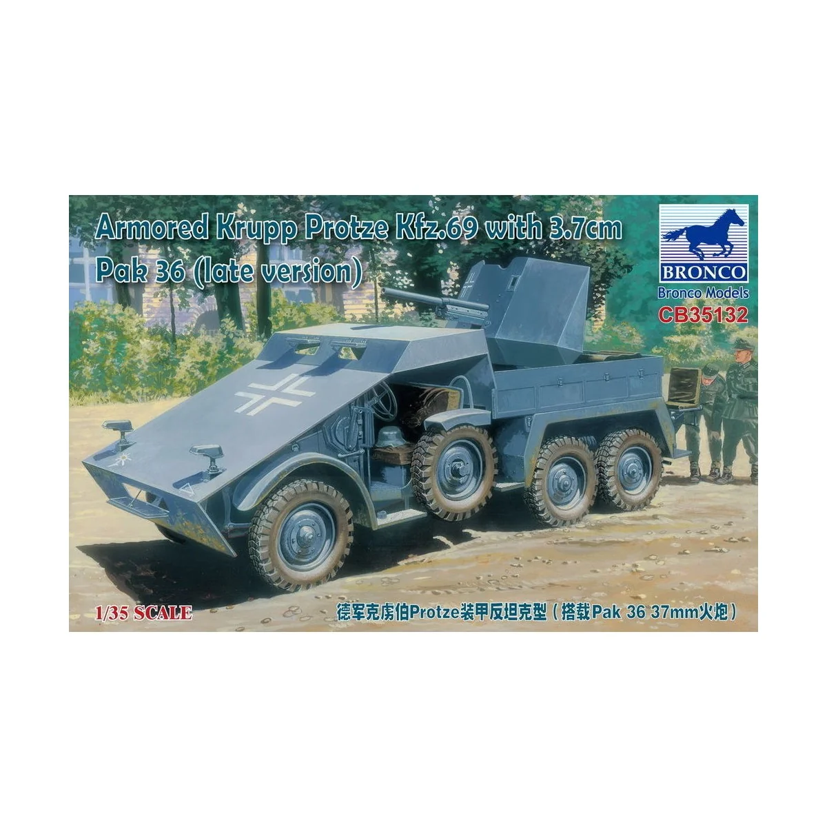 Armored Krupp Protze Kfz.69 with 3.7cm Pak 36 (late version), 1/35 ...