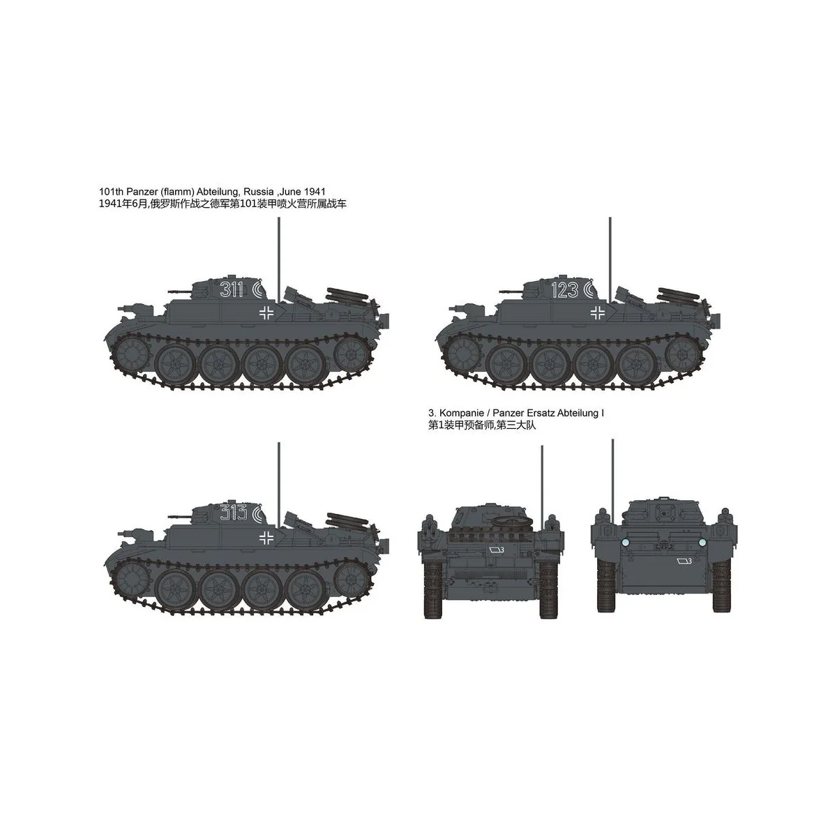 German Panzerkampfwagen II Flamm Ausf. E (Sd.Kfz. 122), 1/35 - Bron...