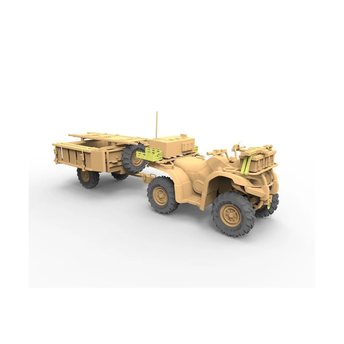 British Army ATV Quad Bike and Trailer w/Soldier, 1/35 - Bronco Mod...