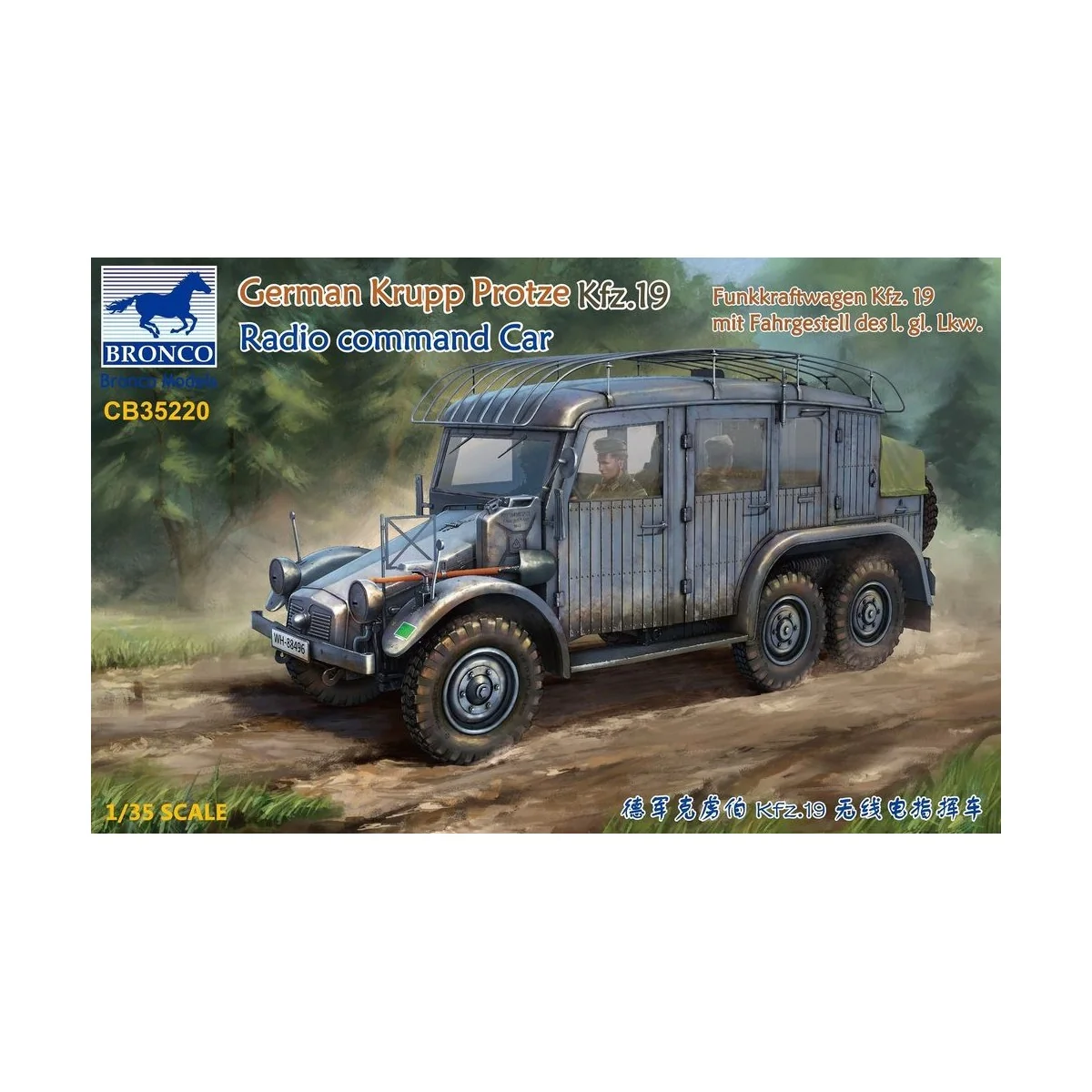 German Krupp Protze Kfz.19 Radio command Car, 1/35 - Bronco Models ...