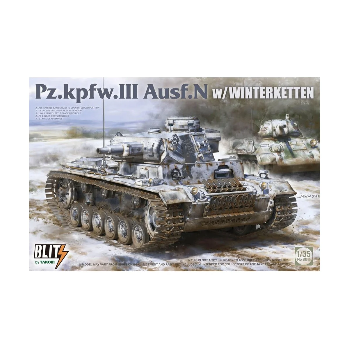 Pz.Kpfw.III Ausf.N w/WINTERKETTEN, 1/35 - Takom TAK8011