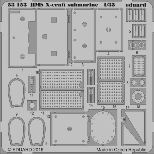 HMS X-craft submarine for Merit - Eduard Accessories 53153