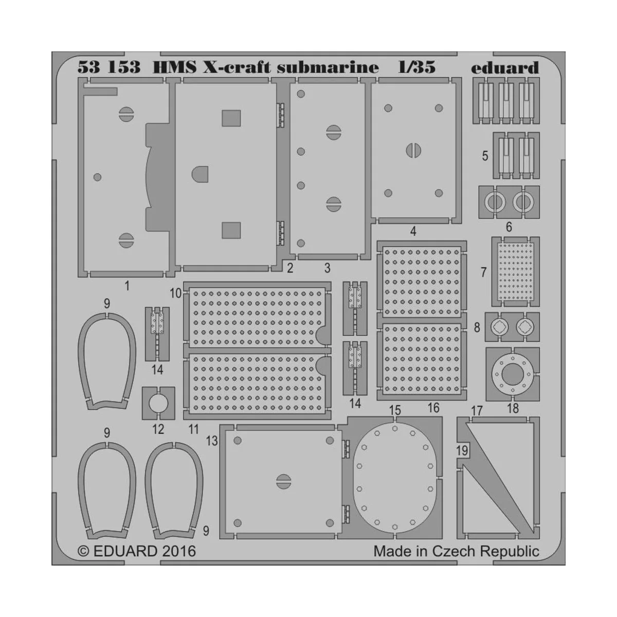 HMS X-craft submarine for Merit - Eduard Accessories 53153