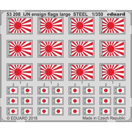 IJN ensign flags large STEEL, 1/350 - Eduard Accessories 53208 IJN ensign flags large STEEL, 1/350 - Eduard Accessories 53208