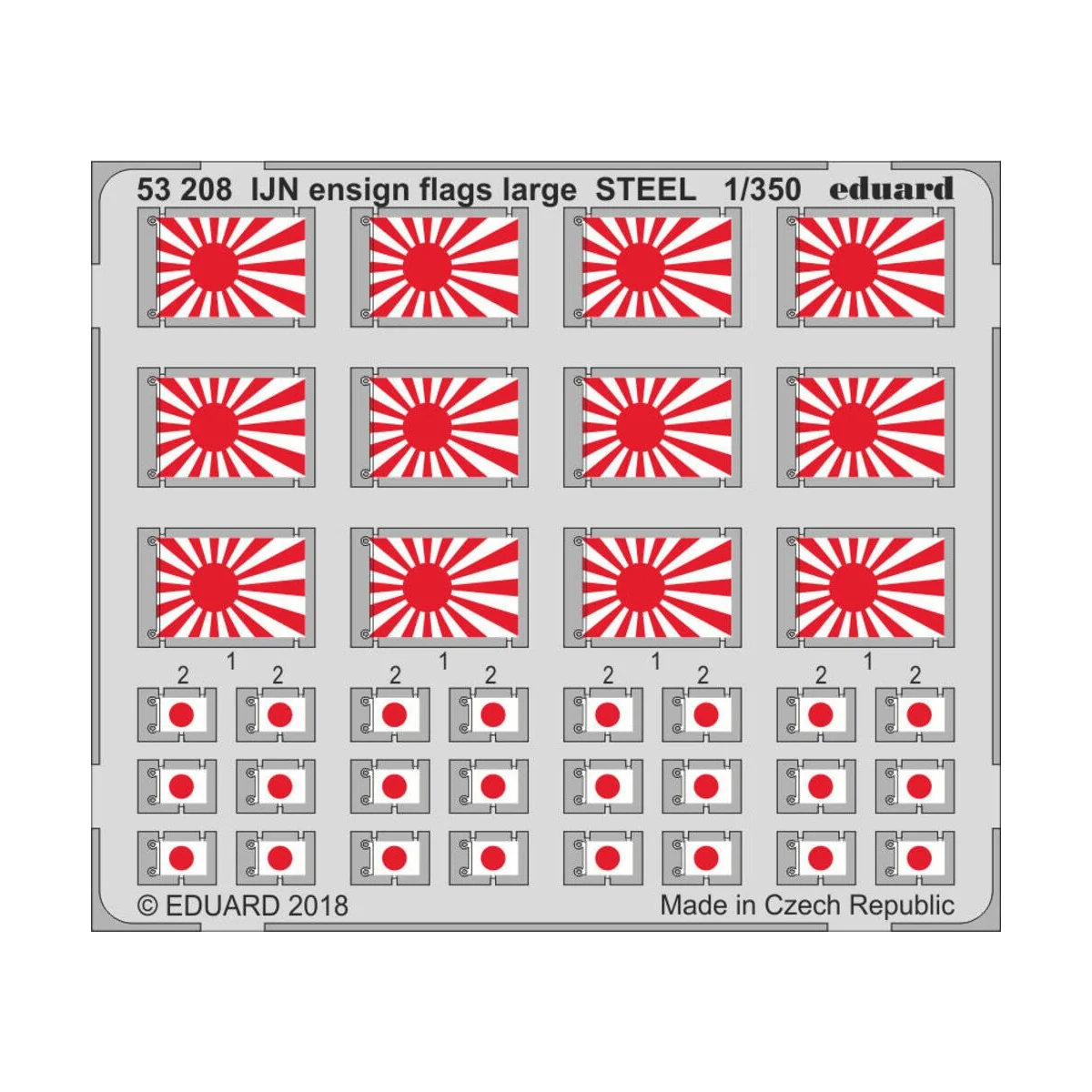 IJN ensign flags large STEEL, 1/350 - Eduard Accessories 53208 IJN ensign flags large STEEL, 1/350 - Eduard Accessories 53208
