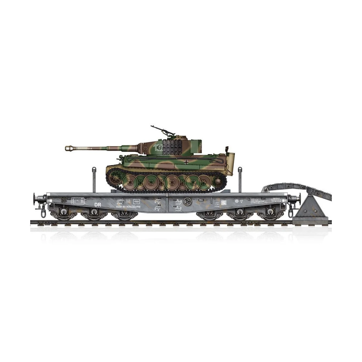 Schwere Plattformwagen Type SSyms 80&Pz.Kpfw.VI Ausf.E Sd.Kfz181 Ti...