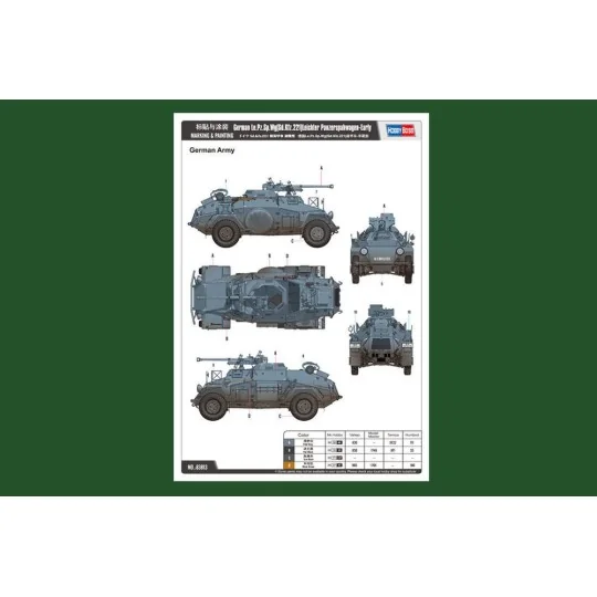 German Le.Pz.Sp.Wg (Sd.Kfz.221)Panzerwag, 1/35 - Hobby Boss 83813