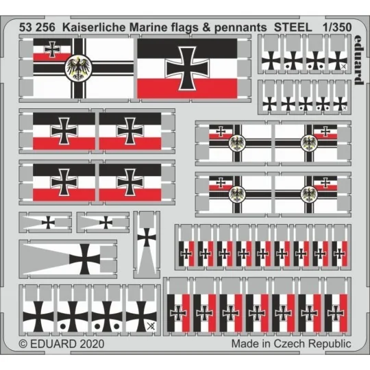 Kaiserlische Marine flags & pennants STEEL, 1/350 - Eduard Accessor... Kaiserlische Marine flags & pennants STEEL, 1/350 - Eduard Accessor...
