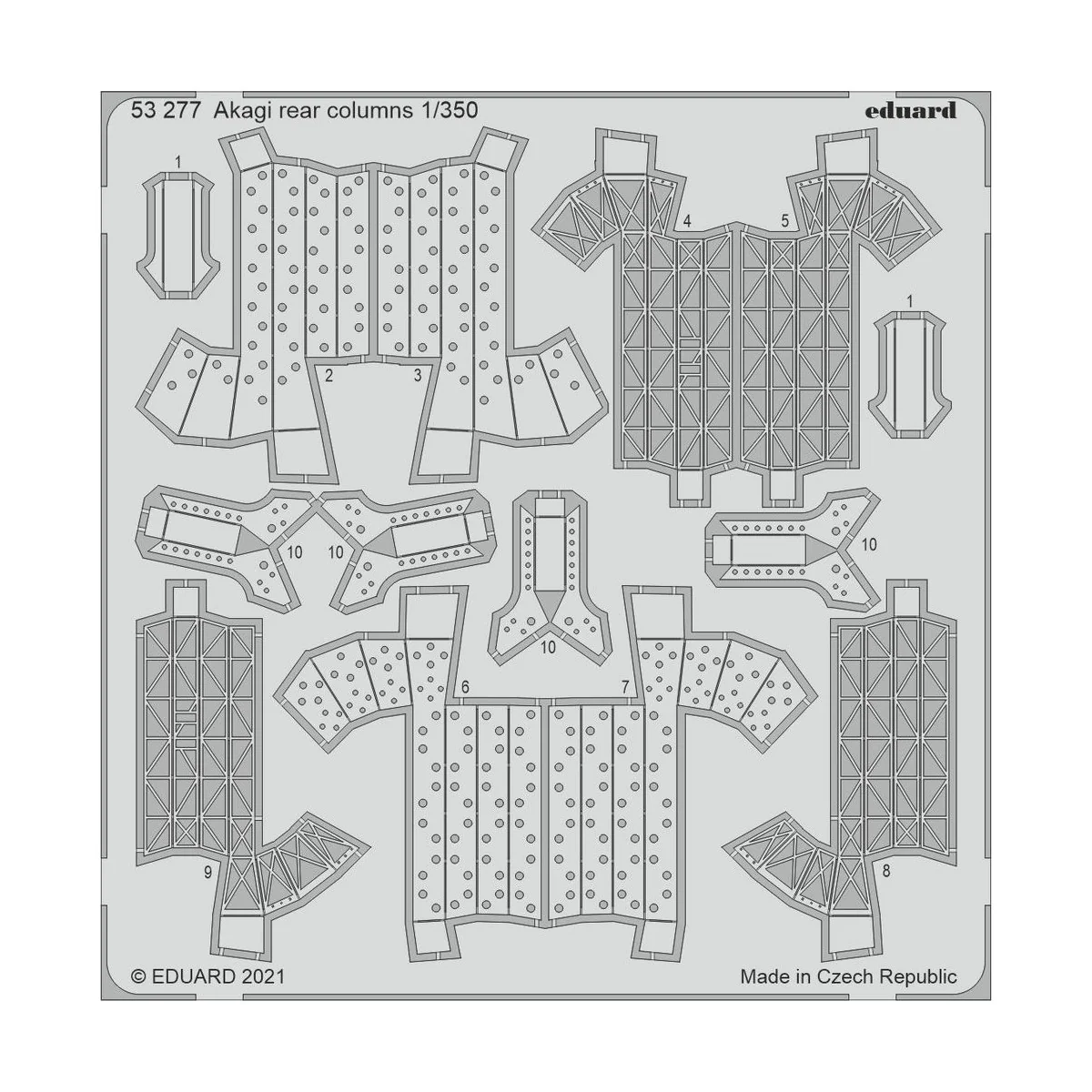 Akagi rear columns, for HASEGAWA, 1/350 - Eduard Accessories 53277 Akagi rear columns, for HASEGAWA, 1/350 - Eduard Accessories 53277