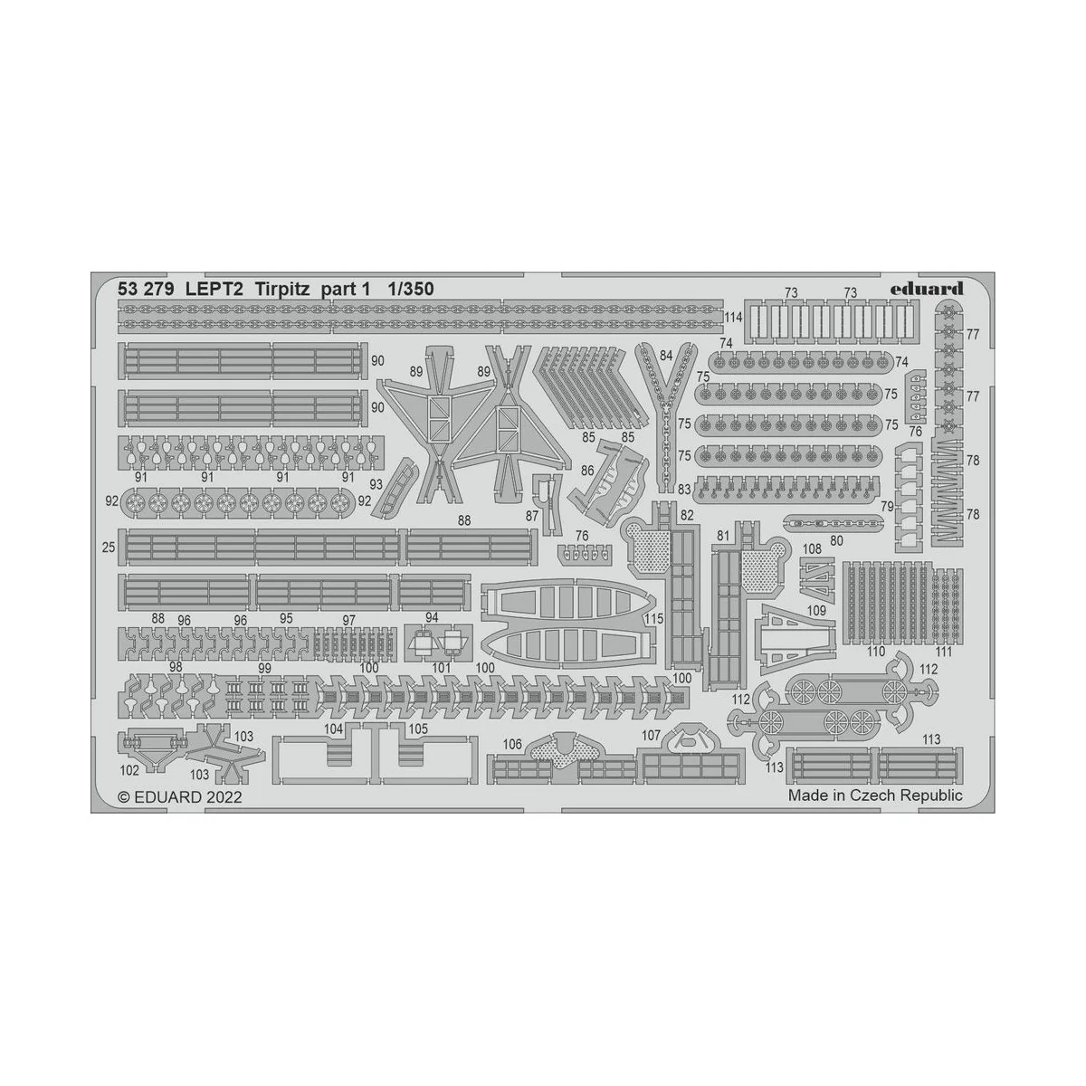 Tirpitz part 1, 1/350 - Eduard Accessories 53279 Tirpitz part 1, 1/350 - Eduard Accessories 53279
