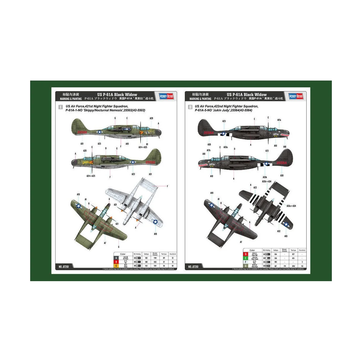 US P-61A Black Widow, 1/72 - Hobby Boss 87261