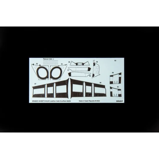 Mi-24V positive rivets & surface details, 1/48 - Eduard Accessories...
