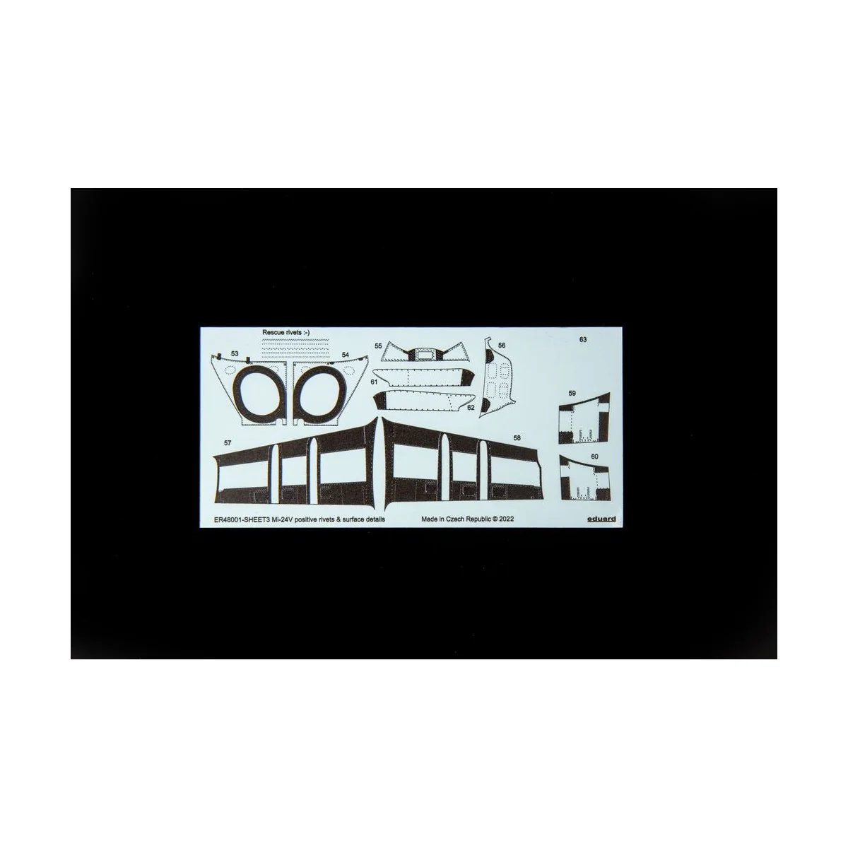 Mi-24V positive rivets & surface details, 1/48 - Eduard Accessories...