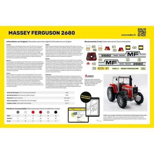 STARTER KIT Massey Ferguson 2680, 1/24 - Heller 57402