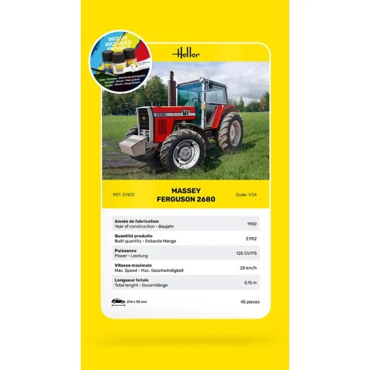 STARTER KIT Massey Ferguson 2680, 1/24 - Heller 57402