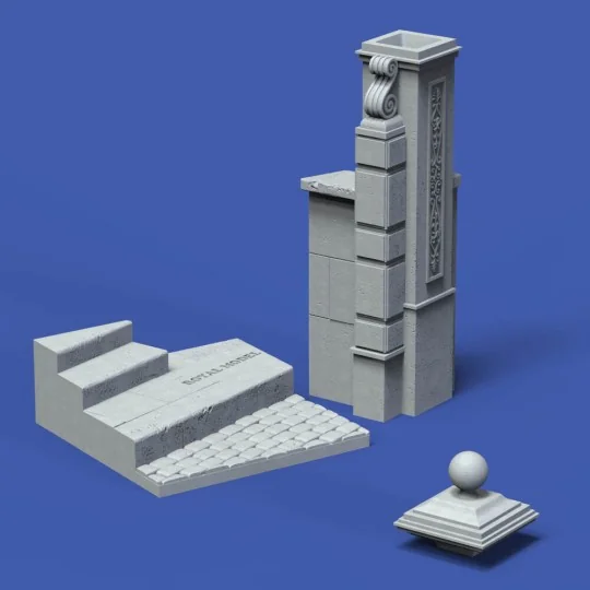 Base with column 'cm4x4', 1/32 - Royal Model RM947