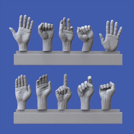 Assorted hands set No. 3, 1/16 - Royal Model RM964