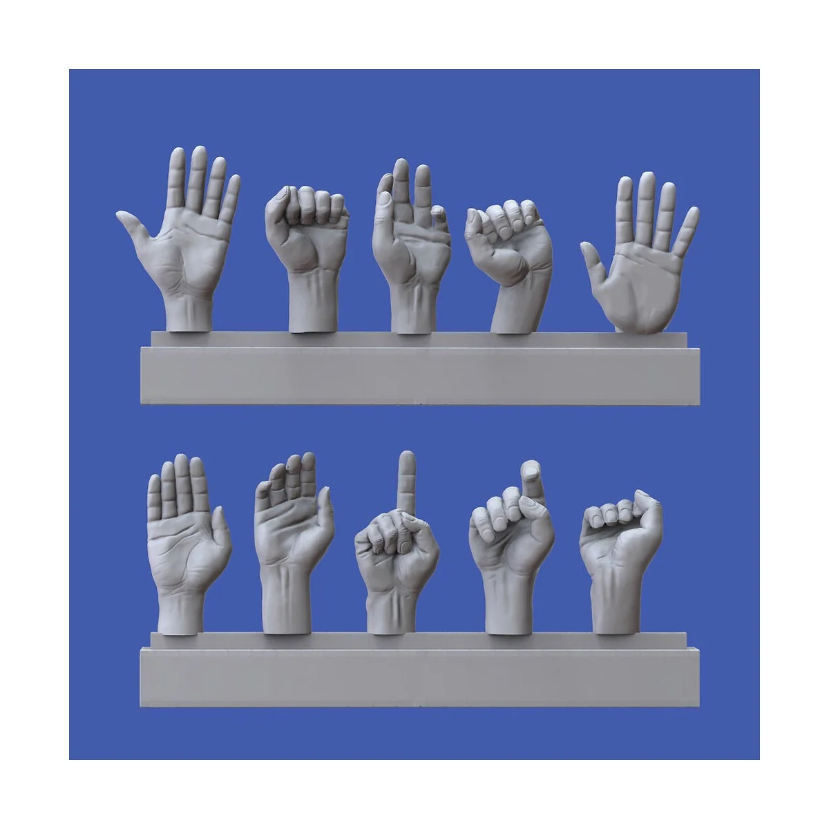 Assorted hands set No. 3, 1/16 - Royal Model RM964