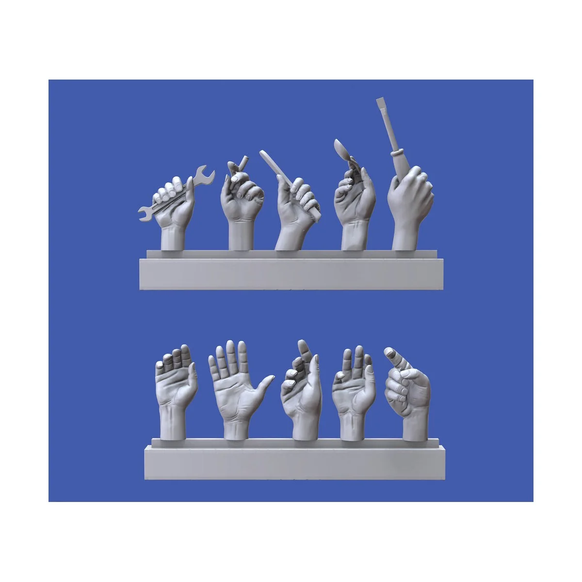 Assorted hands set No. 4, 1/16 - Royal Model RM965