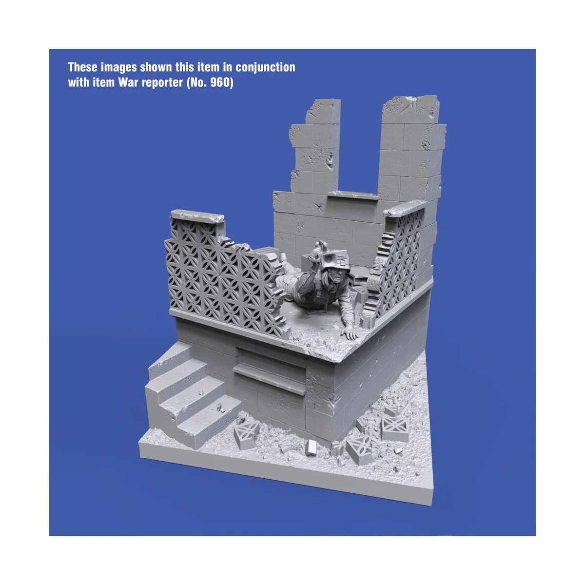 Mid orient ruin base 'cm9x9', 1/35 - Royal Model RM988