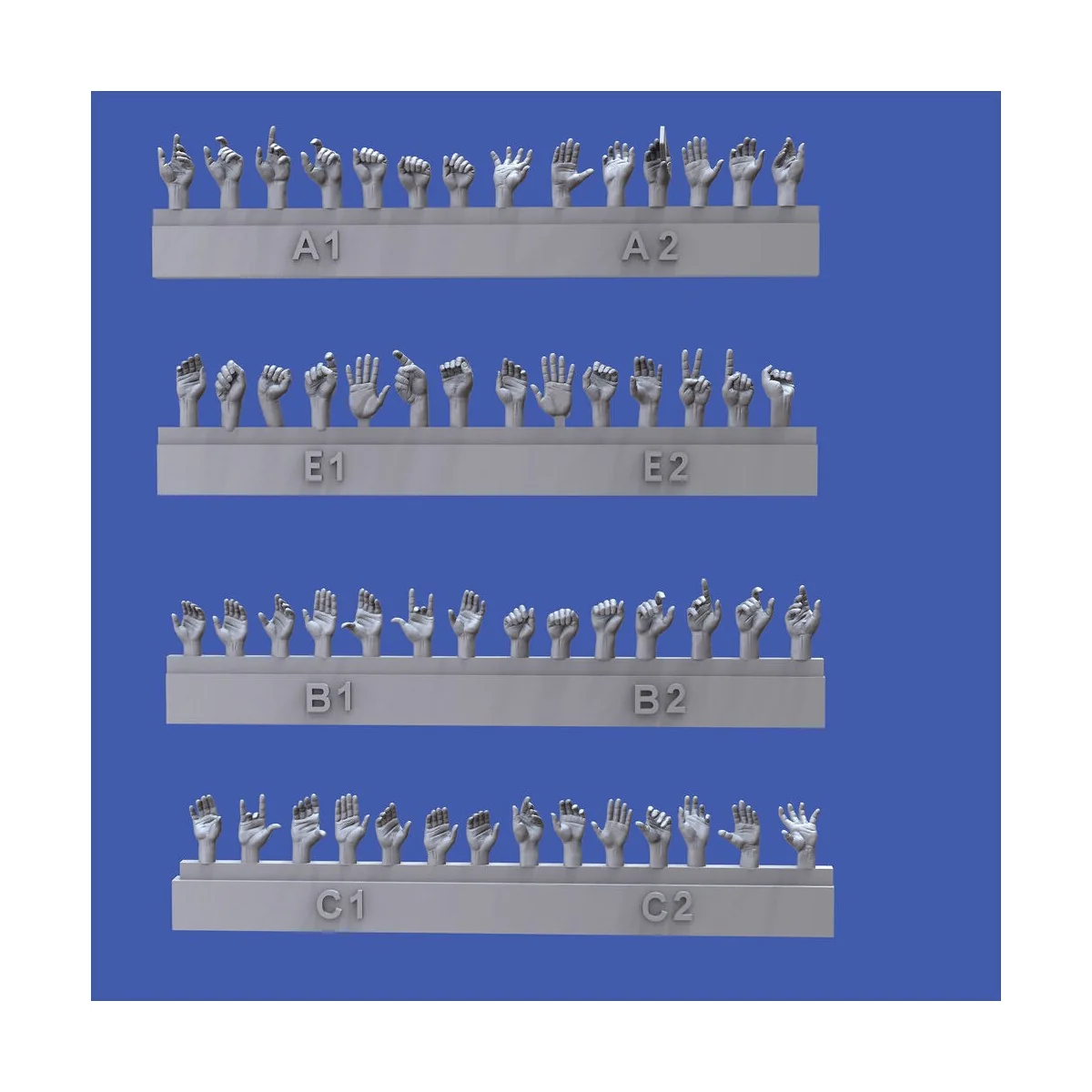 Assorted hands, 1/48 - Royal Model RM1001