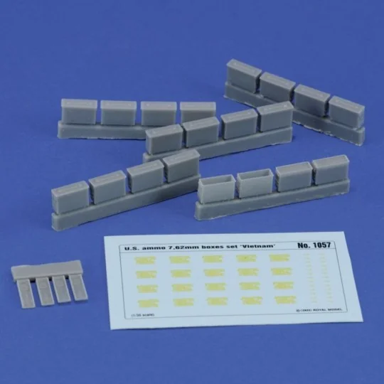 U.S. ammo 7, 62mm boxes set 'Vietnam', 1/35 - Royal Model RM1057