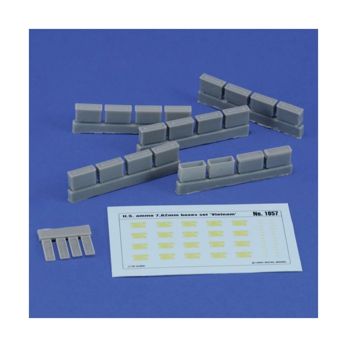 U.S. ammo 7, 62mm boxes set 'Vietnam', 1/35 - Royal Model RM1057