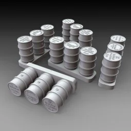 German fuel drums - WWII 15pcs., 1/48 - Royal Model RM1069 2